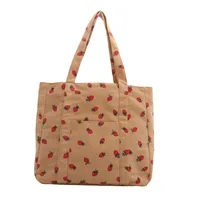 Women's Medium Cloth Strawberry Streetwear Square Zipper Shoulder Bag sku image 3