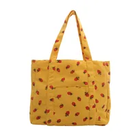 Women's Medium Cloth Strawberry Streetwear Square Zipper Shoulder Bag sku image 2