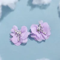 1 Pair Simple Style Classic Style Flower Lace Copper Alloy Zircon Ear Studs sku image 8