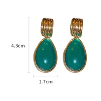 1 Pair Casual Simple Style Streetwear Water Droplets Inlay Alloy Resin Drop Earrings main image 2