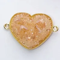 1 Piece 21*31mm Copper Artificial Crystal Resin 18K Gold Plated Heart Shape Pendant Jewelry Accessories sku image 3