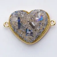 1 Piece 21*31mm Copper Artificial Crystal Resin 18K Gold Plated Heart Shape Pendant Jewelry Accessories sku image 4