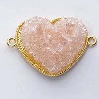 1 Piece 21*31mm Copper Artificial Crystal Resin 18K Gold Plated Heart Shape Pendant Jewelry Accessories sku image 5