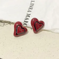 1 Pair Simple Style Commute Heart Shape Plating Resin Ear Studs main image 4