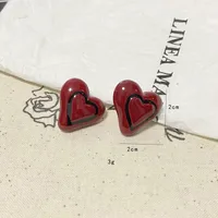 1 Pair Simple Style Commute Heart Shape Plating Resin Ear Studs main image 2