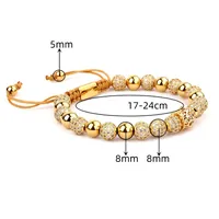 Brass Inlay Round Crown Zircon Bracelets main image 2