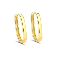 1 Piece 14K Gold Plated White Gold Plated Sterling Silver Oval Earrings main image 8