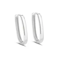 1 Piece 14K Gold Plated White Gold Plated Sterling Silver Oval Earrings main image 7