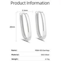 1 Piece 14K Gold Plated White Gold Plated Sterling Silver Oval Earrings main image 2