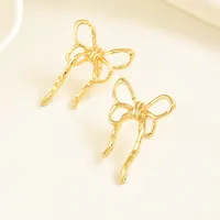 1 Pair Elegant Cute Bow Knot Iron Ear Studs main image 4