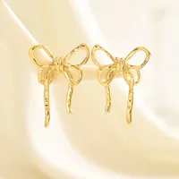 1 Pair Elegant Cute Bow Knot Iron Ear Studs main image 3