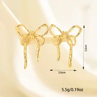 1 Pair Elegant Cute Bow Knot Iron Ear Studs main image 2