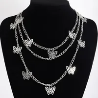 Casual Baroque Style Rock Heart Shape Butterfly Alloy Zinc Alloy Wholesale Layered Necklaces main image 1