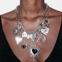 Casual Baroque Style Rock Heart Shape Butterfly Alloy Zinc Alloy Wholesale Layered Necklaces main image 9