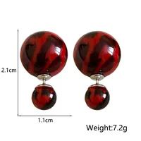 1 Pair Retro Ethnic Style Round Alloy Resin Ear Studs main image 2