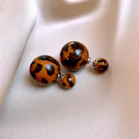 1 Pair Retro Ethnic Style Round Alloy Resin Ear Studs main image 5