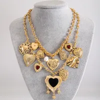 Casual Baroque Style Rock Heart Shape Butterfly Alloy Zinc Alloy Wholesale Layered Necklaces sku image 3