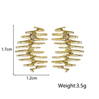 1 Pair Simple Style Geometric Plating Alloy Rhinestones Ear Studs main image 2