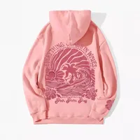 Hoodies & Sweatshirts Long Sleeve Printing Pocket Vacation Streetwear Letter Coconut Tree main image 5