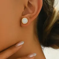 1 Pair Casual Cute Circle Synthetic Resin Ear Studs main image 5