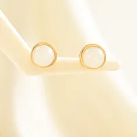 1 Pair Casual Cute Circle Synthetic Resin Ear Studs main image 4