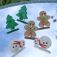 3 Pairs Cute Christmas Tree Gingerbread Snowman Arylic Ear Studs main image 1