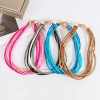 Ethnic Style Simple Style Classic Style Geometric Plastic Beaded Chain Layered Necklaces Wholesale main image 4