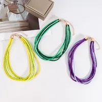 Ethnic Style Simple Style Classic Style Geometric Plastic Beaded Chain Layered Necklaces Wholesale main image 5