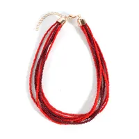 Ethnic Style Simple Style Classic Style Geometric Plastic Beaded Chain Layered Necklaces Wholesale sku image 4