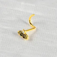 1 Piece Nose Rings & Studs Casual Elegant Vacation Butterfly 304 Stainless Steel Irregular Inlay Zircon 18K Gold Plated Nose Rings & Studs main image 4