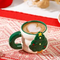 Cute Christmas Tree Santa Claus Ceramics Mug 1 Piece main image 3