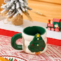 Cute Christmas Tree Santa Claus Ceramics Mug 1 Piece sku image 1