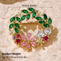 Glam Shiny Heart Shape Flower Grain Copper Inlay Pearl Zircon Women's Brooches sku image 17