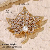 Glam Shiny Heart Shape Flower Grain Copper Inlay Pearl Zircon Women's Brooches sku image 34