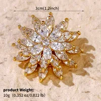 Glam Shiny Heart Shape Flower Grain Copper Inlay Pearl Zircon Women's Brooches sku image 35