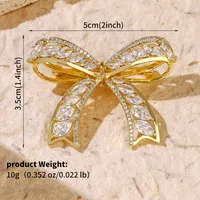 Glam Shiny Heart Shape Flower Grain Copper Inlay Pearl Zircon Women's Brooches sku image 25