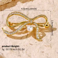 Glam Shiny Heart Shape Flower Grain Copper Inlay Pearl Zircon Women's Brooches sku image 8