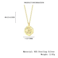 Sterling Silver Zircon Plating Geometric Pendant Necklace main image 2