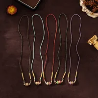 Simple Style Classic Style Geometric Gold Plated Zircon Cotton Rope Copper Wholesale Chain Necklaces main image 5