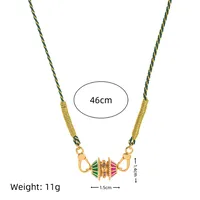 Simple Style Classic Style Geometric Gold Plated Zircon Cotton Rope Copper Wholesale Chain Necklaces sku image 2