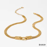 Wholesale Jewelry Modern Style Artistic Snake 304 Stainless Steel 316 Stainless Steel  16K Gold Plated White Gold Plated Gold Plated Plating Necklace sku image 1