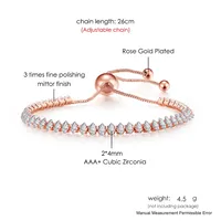 Copper Rose Gold Plated White Gold Plated Gold Plated Plating Inlay Geometric Zircon Drawstring Bracelets main image 2