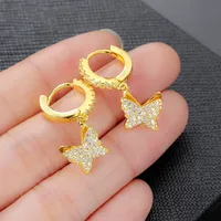 1 Pair Sweet Cool Style Butterfly Plating Inlay Copper Zircon Rose Gold Plated White Gold Plated Gold Plated Men Huggies main image 3