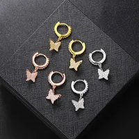 1 Pair Sweet Cool Style Butterfly Plating Inlay Copper Zircon Rose Gold Plated White Gold Plated Gold Plated Men Huggies main image 1