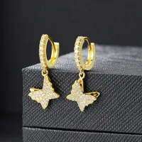 1 Pair Sweet Cool Style Butterfly Plating Inlay Copper Zircon Rose Gold Plated White Gold Plated Gold Plated Men Huggies main image 6