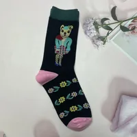 Unisex Cute Animal Cotton Crew Socks A Pair sku image 14