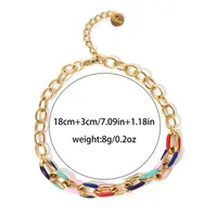 Simple Style Geometric 304 Stainless Steel 14K Gold Plated Cuban Link Chain Curb Chain Bracelets In Bulk sku image 1