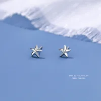 1 Pair S999 Silver Starfish Ear Studs main image 1