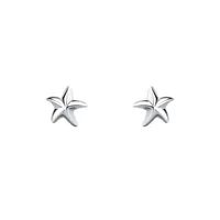 1 Pair S999 Silver Starfish Ear Studs sku image 1