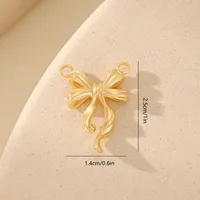 1 Piece 14 * 15mm 22 * 19mm 9 * 14mm Copper Zircon 18K Gold Plated White Gold Plated Bow Knot Polished Jewelry Accessories Pendant sku image 9